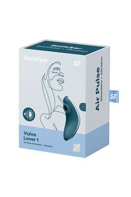 Satisfyer Vulva Lover 1 Blue вакуумный клиторальный вибратор 2-в-1 - фото