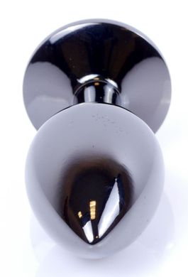 Анальная пробка с кристаллом Boss Dark Silver PLUG Black S (2,7 см) (недостатки лакового покрытия) - фото