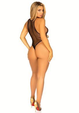 Еротичне боді в велику сітку Leg Avenue Net snap crotch tank bodysuit OS Black