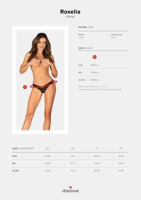 Трусики Obsessive Roxelia thong XS/S черные