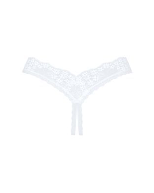 Трусики Obsessive Heavenlly crotchless thong M/L белые