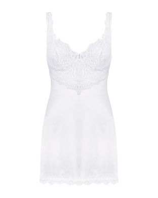 Сорочка та трусики Obsessive Amor Blanco underwire chemise & thong white S/M