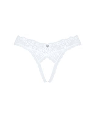 Трусики Obsessive Heavenlly crotchless thong M/L белые