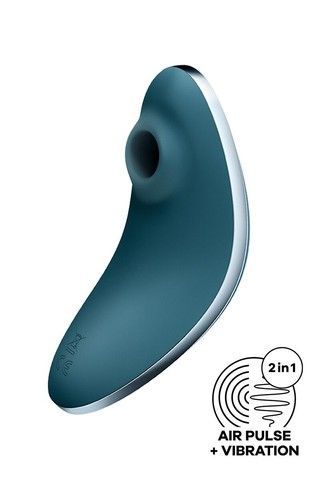 Satisfyer Vulva Lover 1 Blue вакуумный клиторальный вибратор 2-в-1 - фото
