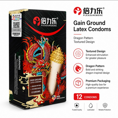 Презервативи з вусиками стимулюючі BEILILE Pleasure More WHIRLWIND DRAGON 2+1 шт - фото