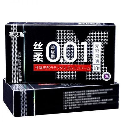 Ультратонкі презервативи з дод. змазкою 0,01 мм Muaisi Black (10 шт) - фото