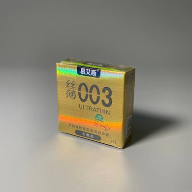 Ультратонкие презервативы пупырчатые 0,03 мм Muaisi Gold (3 шт) - фото