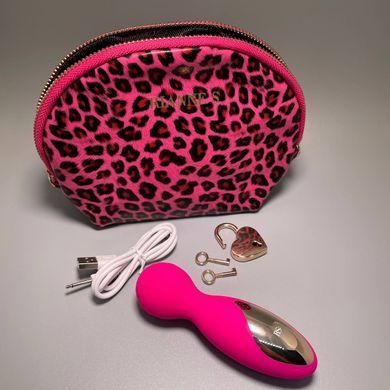 Вібромасажер RIANNE S Lovely Leopard Mini Wand + чохол рожевий - фото