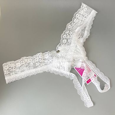 Трусики Obsessive Heavenlly crotchless thong M/L белые