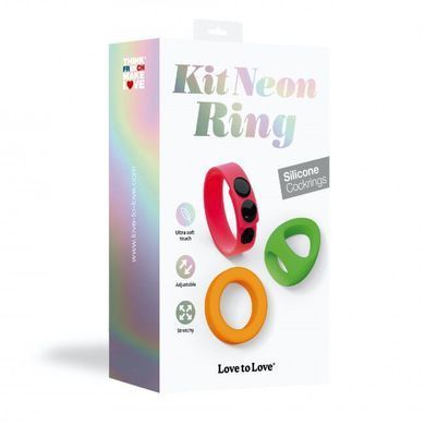 Набір ерекційних кілець Love To Love NEON RING KIT - фото