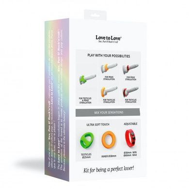 Набір ерекційних кілець Love To Love NEON RING KIT - фото