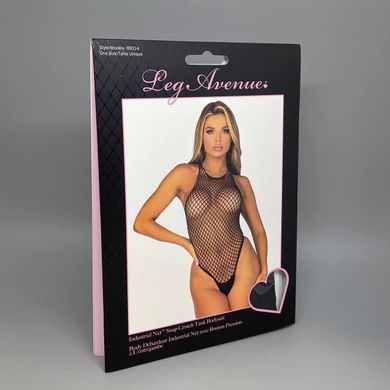 Еротичне боді в велику сітку Leg Avenue Net snap crotch tank bodysuit OS Black