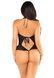 Эротическое боди Leg Avenue Lace Floral Lace Halter Teddy with Flutter Accent OS Black