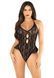 Эротическое боди Leg Avenue Lace Floral Lace Halter Teddy with Flutter Accent OS Black
