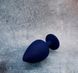 Анальная пробка синяя со стразом Loveshop (4,3 см) - фото товара