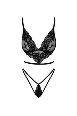 Эротический комплект белья Noir Handmade Kissable French Kiss Set S/M - фото