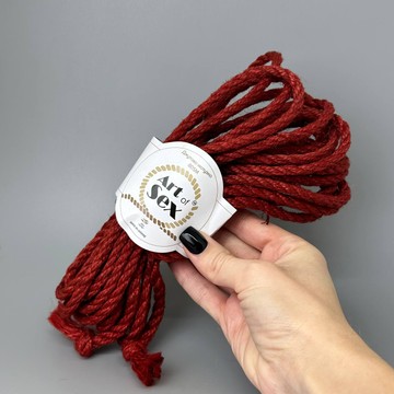 Джутова мотузка BDSM Art of Sex (8 м), 6 мм, червоний