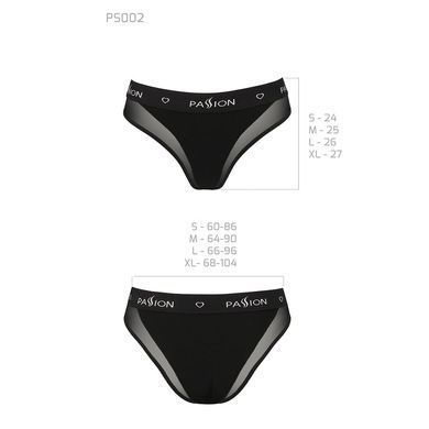 Трусики з прозорою вставкою Passion PS002 PANTIES black L