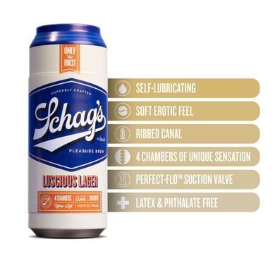 Мастурбатор з вакуумом Blush Schag&rsquo;s Luscious Lager Masturbator Frosted - фото