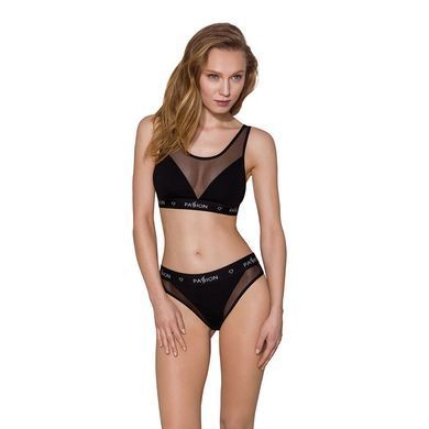 Трусики з прозорою вставкою Passion PS002 PANTIES black L