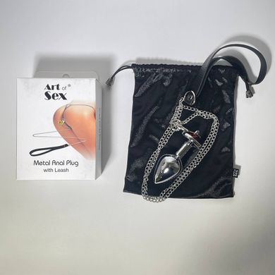 Анальна пробка Art of Sex size M з повідцем (3,4 см) - фото