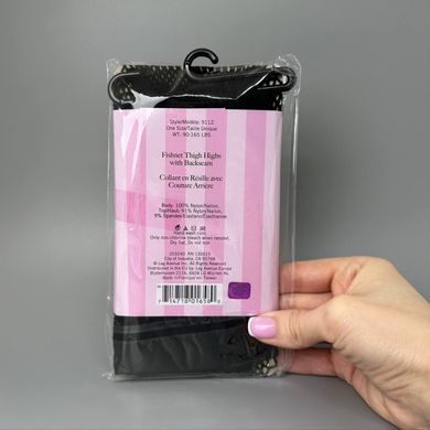 Чулки сетка со швом сзади Leg Avenue Backseam Thigh Highs OS Black - фото