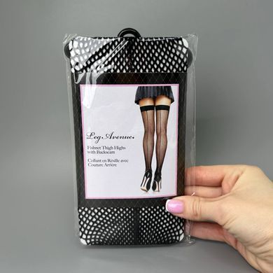Чулки сетка со швом сзади Leg Avenue Backseam Thigh Highs OS Black - фото