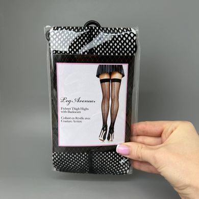 Чулки сетка со швом сзади Leg Avenue Backseam Thigh Highs OS Black - фото
