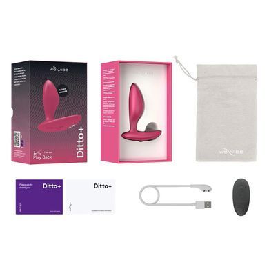 We-Vibe Ditto+ Cosmic Pink - анальный смарт-вибратор розовый 3,3 см - фото