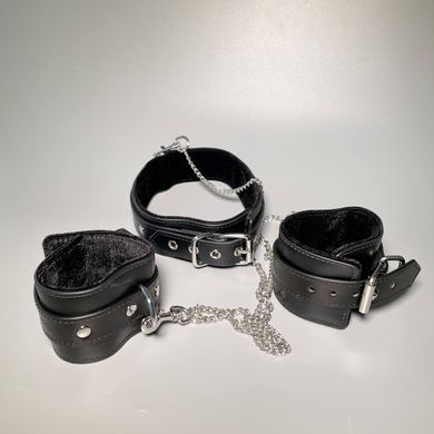 Ошейник с наручниками Taboom Heavy Collar and Wrist Cuffs черный - фото