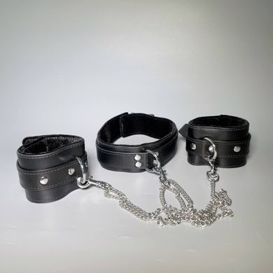 Нашийник з наручниками Taboom Heavy Collar and Wrist Cuffs чорний - фото