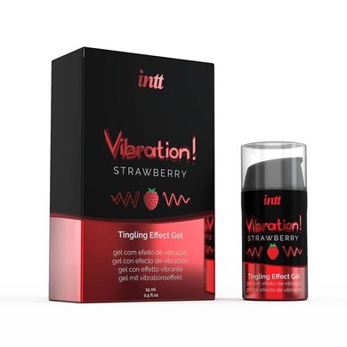 Intt Vibration Strawberry - рідкий вібратор (15 мл) - фото