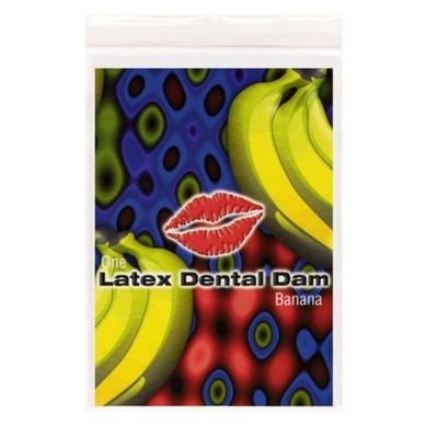 Салфетка латексная для римминга и орального секса TRUST Latex Dental Dam Banana со вкусом банана - фото