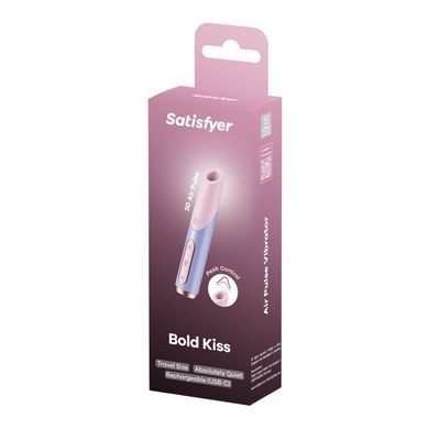 Satisfyer Bold Kiss Violet вакуумний кліторальний стимулятор у формі помади - фото