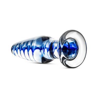 Стеклянная анальная пробка с внутренней спиралью Gildo Glass Buttplug No. 23 3,2 см - фото
