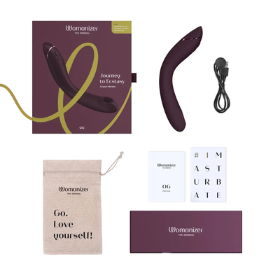 Womanizer OG Aubergine - вакуумний вагінально-кліторальний стимулятор - фото