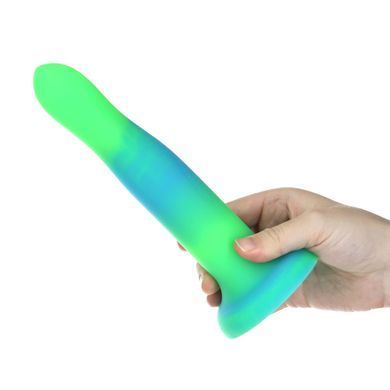 Фаллоc, светящийся в темноте Addiction Rave 8" Glow in the Dark Dildo Blue Green (20,3 см) - фото