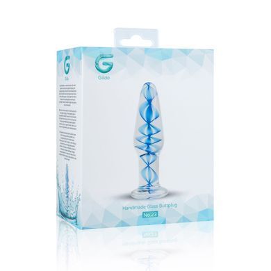 Стеклянная анальная пробка с внутренней спиралью Gildo Glass Buttplug No. 23 3,2 см - фото