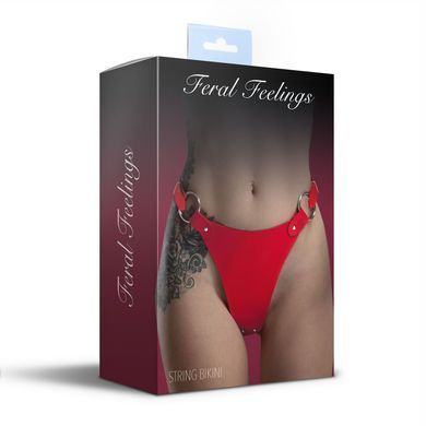 Трусики із натуральної шкіри Feral Feelings String Bikini Red
