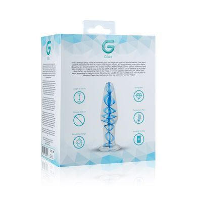 Стеклянная анальная пробка с внутренней спиралью Gildo Glass Buttplug No. 23 3,2 см - фото