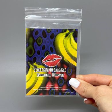 Серветка латексна для риммінгу та орального сексу TRUST Latex Dental Dam Banana зі смаком банана - фото