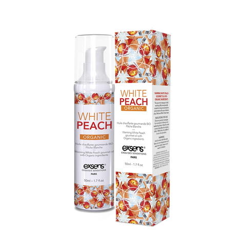 Согревающее съедобное массажное масло EXSENS Organic White Peach 50 мл - фото