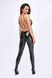 БодістокінгNoir Handmade F306 Mirage catsuit with jewelry rhinestone chain adorning the back L