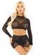 Комплект топ та спідниця Leg Avenue Rhinestone Crop Top and Mini Skirt One Size Black - фото товару