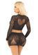 Комплект топ та спідниця Leg Avenue Rhinestone Crop Top and Mini Skirt One Size Black - фото товару