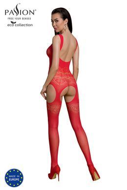 Ажурний бодістокінг з доступом Passion ECO BS005 red - фото