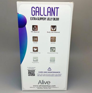 Фалоімітатор Alive Gallant Jelly Dildo (16 см) (пом'ята упаковка) - фото