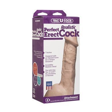 Фаллоимитатор Doc Johnson Realistic Perfect Erect Cock Vanilla 17,8 см - фото