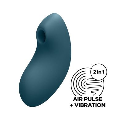 Satisfyer Vulva Lover 2 Blue - вакуумный клиторальный вибратор - фото