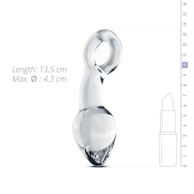 Анальна пробка с кольцом из стекла Gildo Glass Prostate Plug No. 13 (4,3 см) - фото